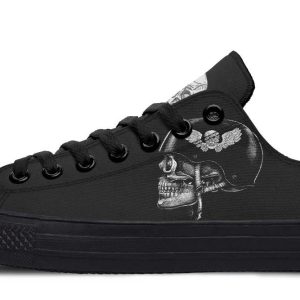 Skull Helmet Black Lowtop Sneaker