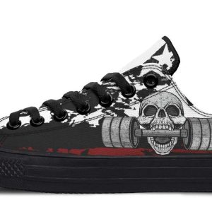 Skull With Deadlift Black Lowtop Sneaker