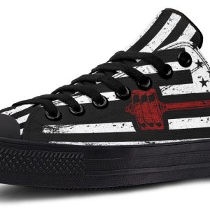 Black and White American Flag with Dumbbell Lowtop Sneaker