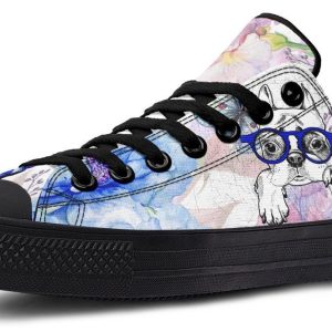 Colorful Flower with Dog pattern Lowtop Sneaker