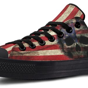 American Skull Black Lowtop Sneaker