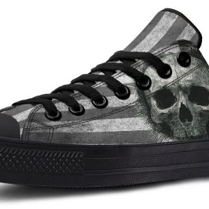 B&W American Skull Black Lowtop Sneaker
