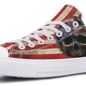 American Skull White Lowtop Sneaker
